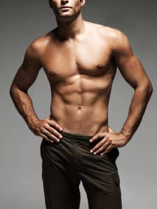 A cropped shot of a man’s torso after liposuction in Suffolk County