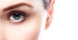 A close-up shot of a woman’s eye after blepharoplasty
